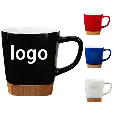 11oz Ceramic Mug With Removable Bamboo Coaster