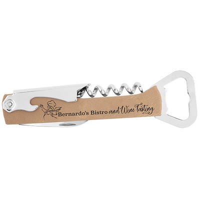 Bottle Opener & Wine Corkscrew (Light Brown)