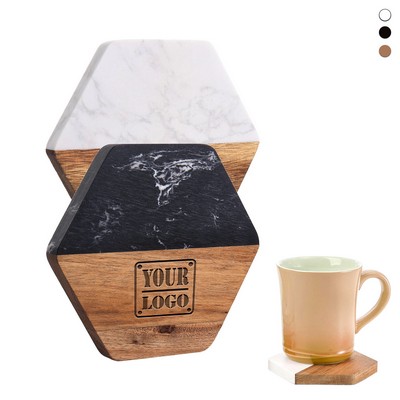 Marble and Wood Coaster