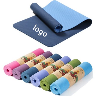Custom Dual Color & Dual Sided Anti-Slip TPE Yoga Mat 70"x24"