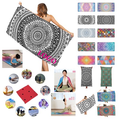 Non-Slip Velour Yoga Mat Towel